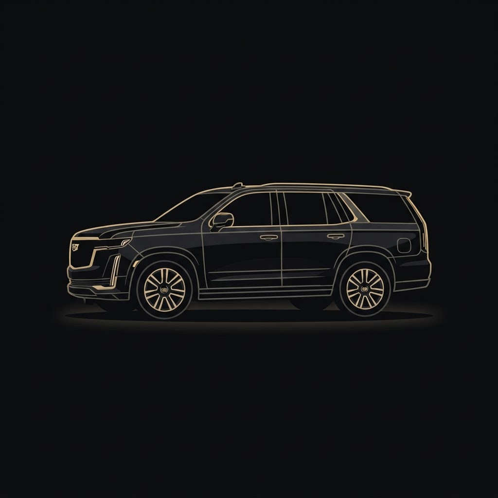 Champagne line illustration of a chauffeur SUV